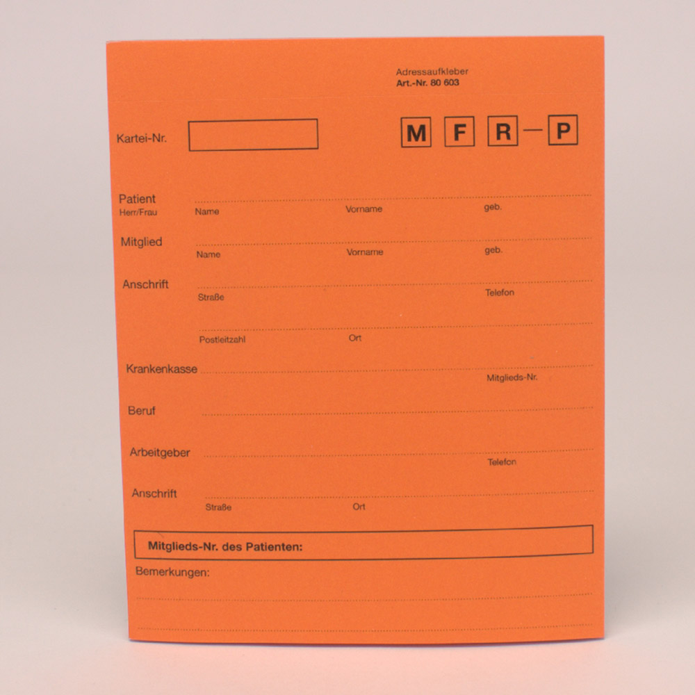 Adresseark A5 kort, selvklæbende 142 x 115 mm orange, blok