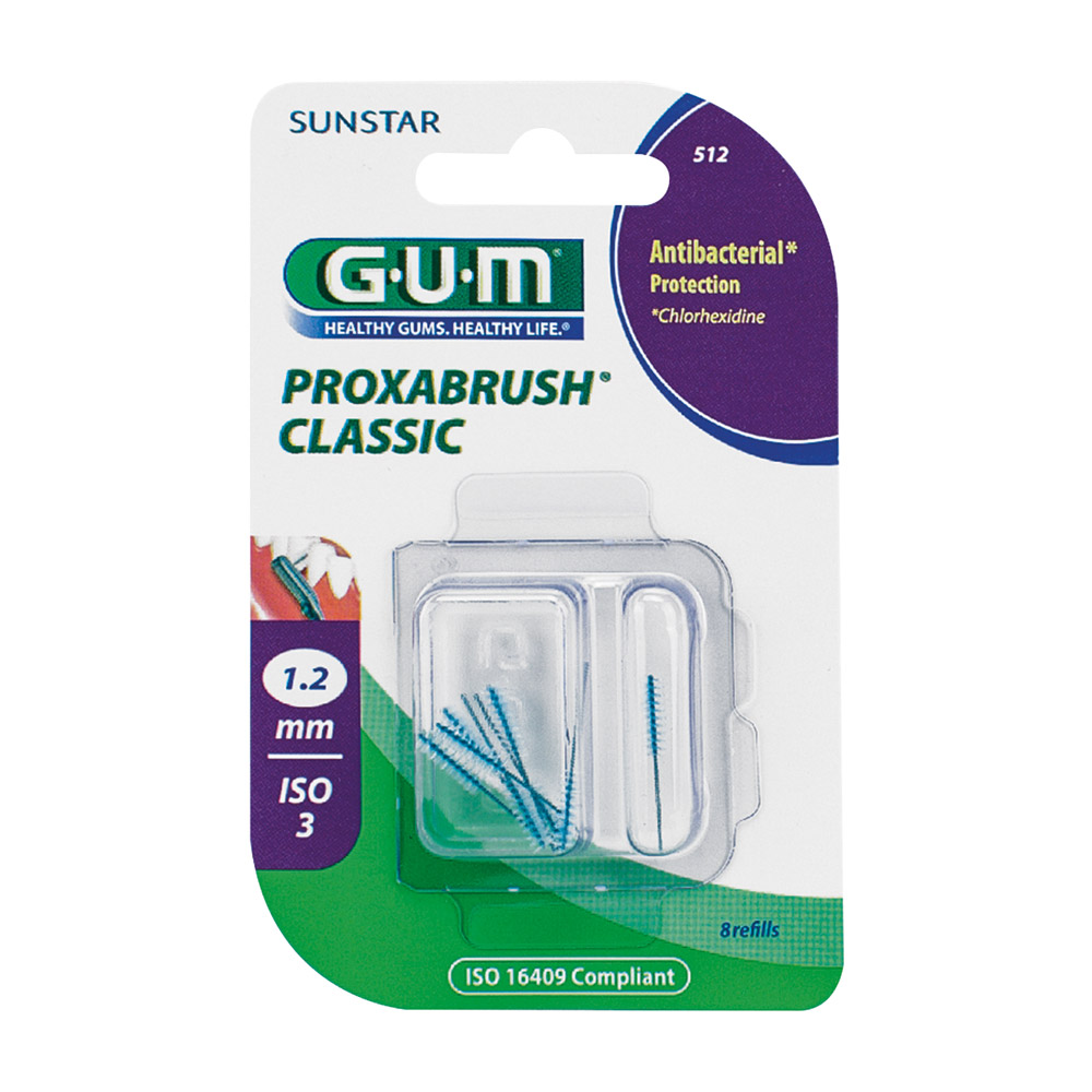 GUM Proxabrush Classic 1,2 mm børstehoved, 8 stk.