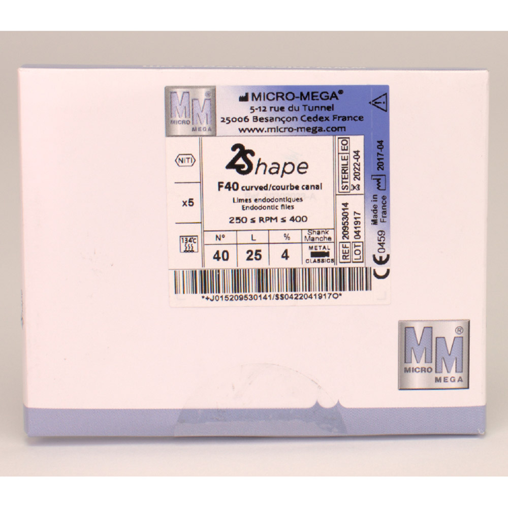 2Shape File F40 Mini N40 4% L25 Classics steril, 5 stk.