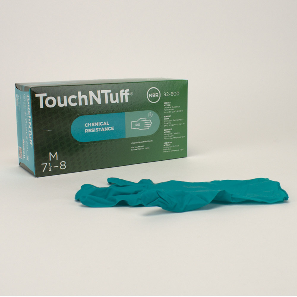 Touch N Tuff handske, pudderfri, grøn, str. 7,5-8, 100 stk.
