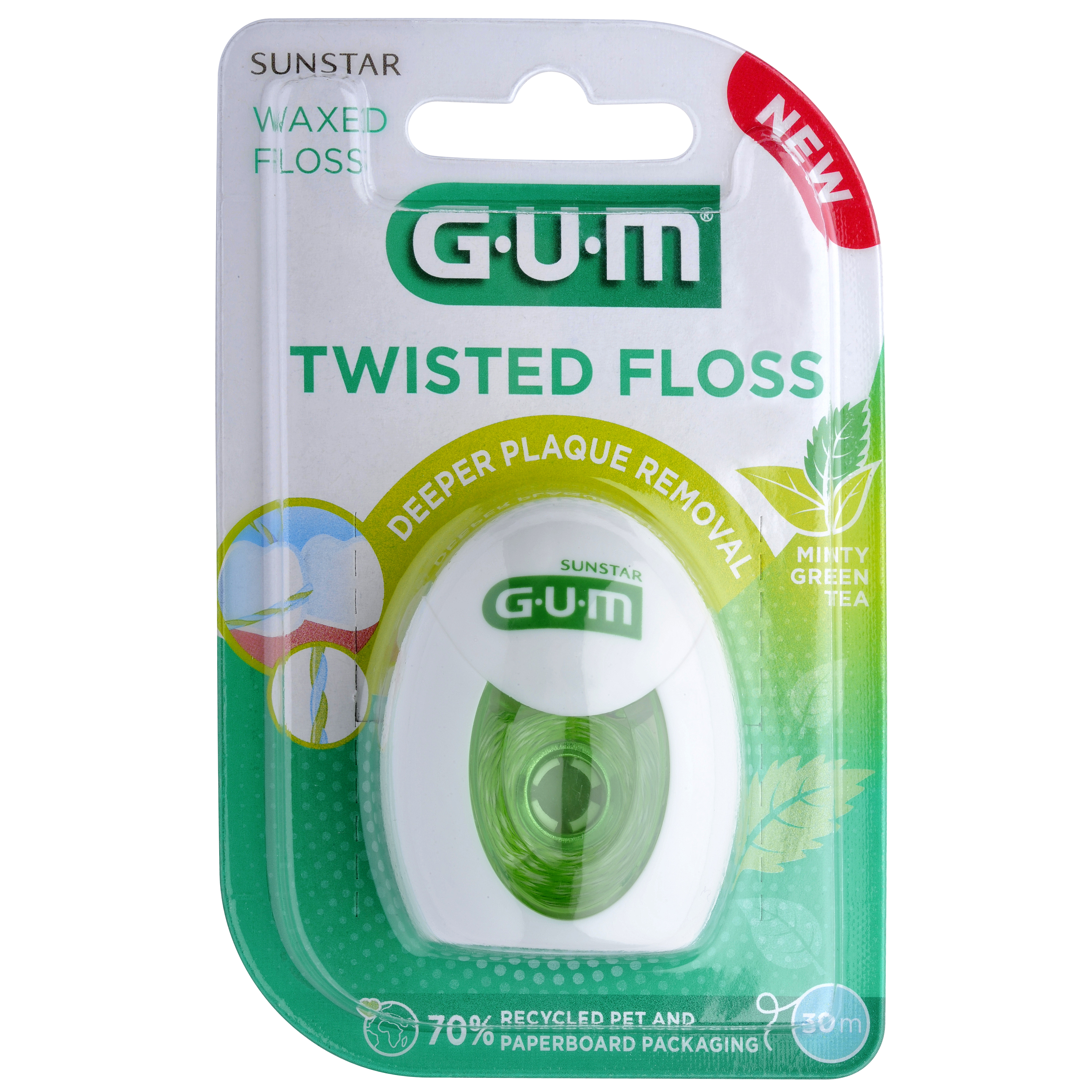 GUM TWISTED FLOSS vokset, 30 m rulle