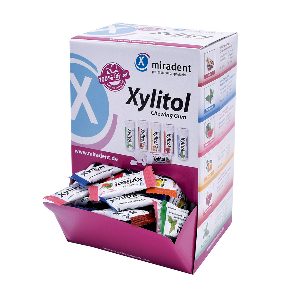 miradent Xylitol Tyggegummi 6-F, 200 stk. assorteret