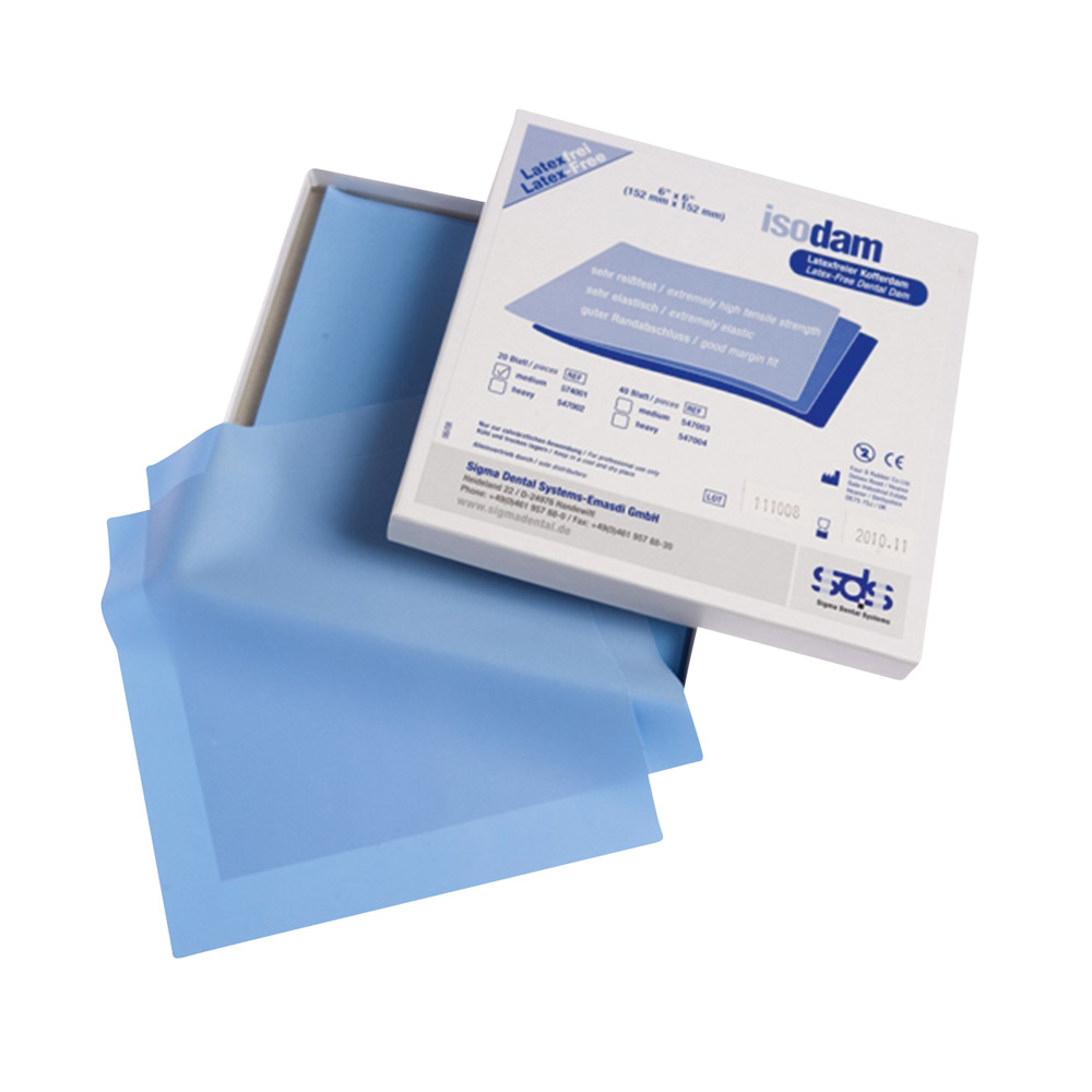 Isodam Non Latex medium blå, 20 ark