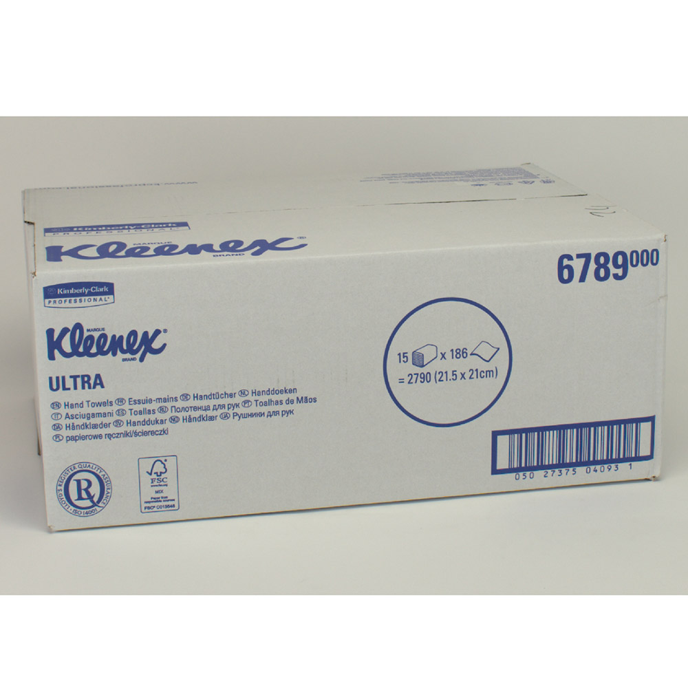 Kleenex ultra hvid 2-lags 21,7 x 21, karton