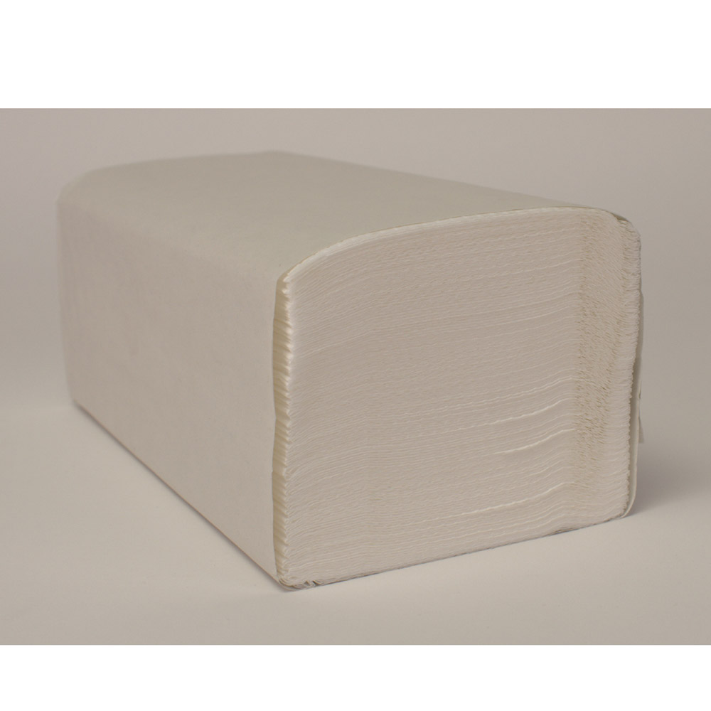 Håndklæde hvid ZZ 1-lags 25 x 23 cm, 5000 stk.