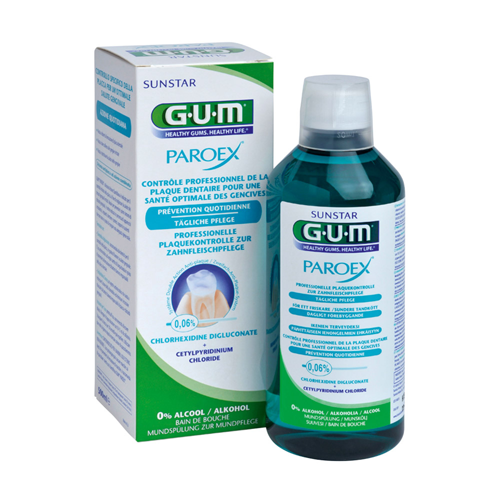 GUM Paroex Mundskyllevæske 0,06 % uden alkohol, 500 ml flaske