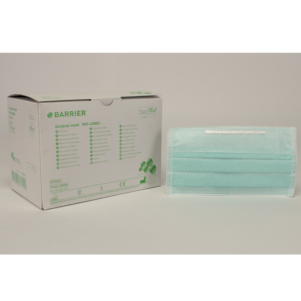 Barrier OP-maske Spezial antifog grøn, 70 stk.