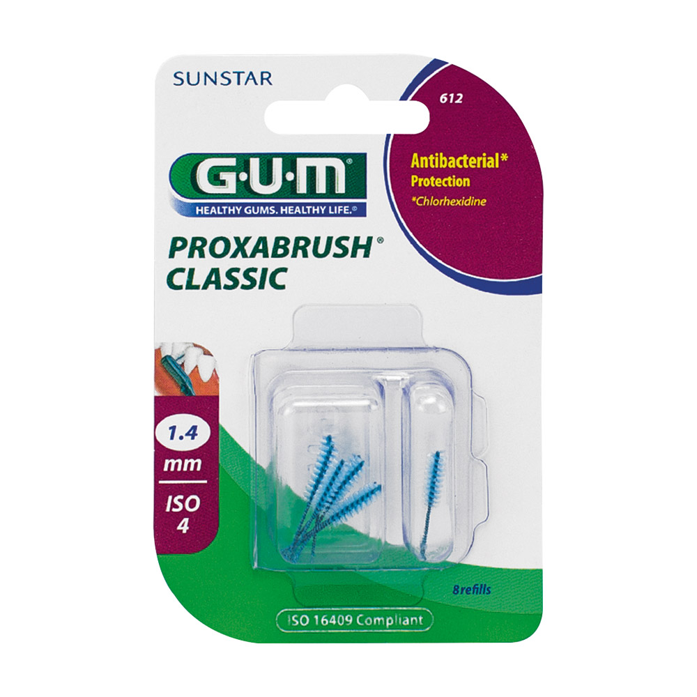 GUM Proxabrush Classic 1,4 mm børstehoved, 8 stk.