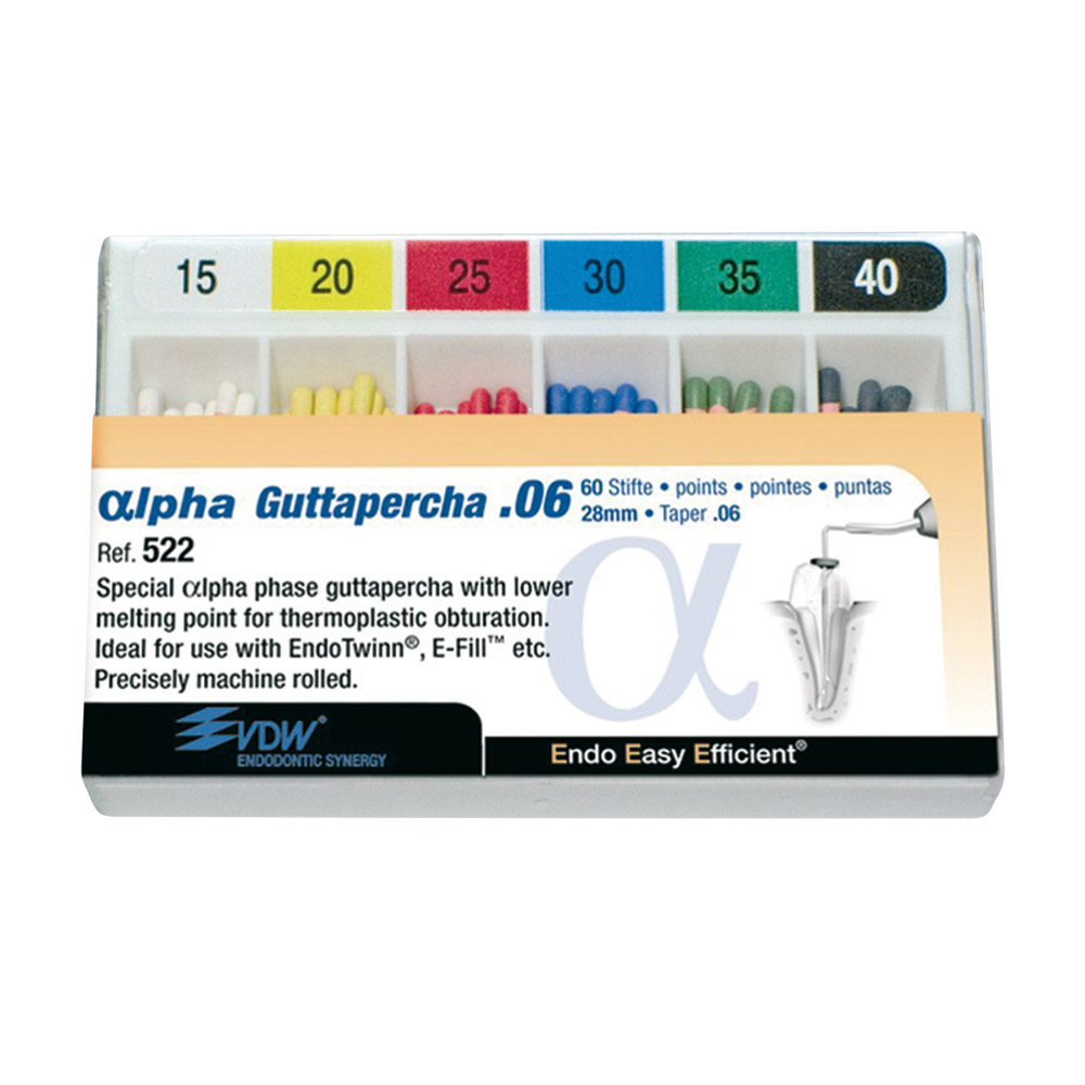 Alpha Guttapercha Taper .06 15-40, 60 stk.