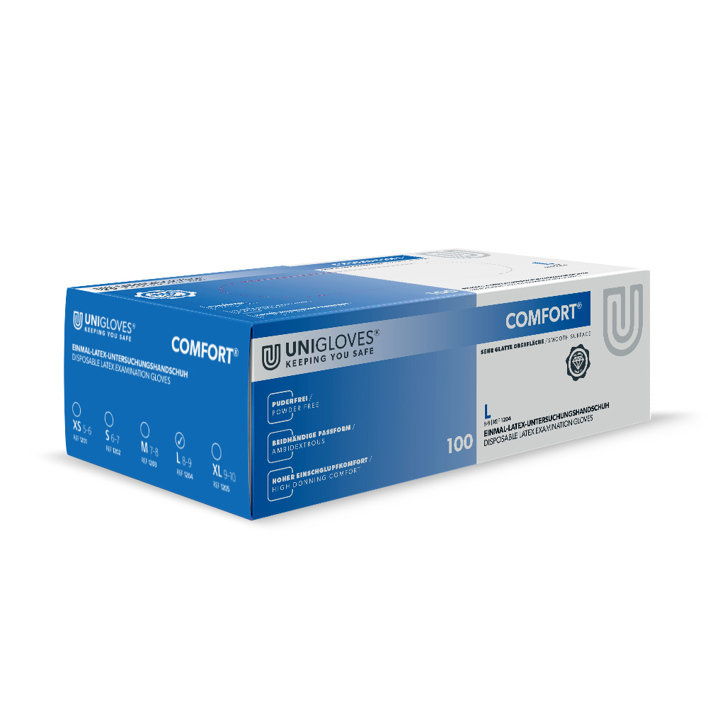 Comfort Latex Handsker pudderfri L, 100 stk.