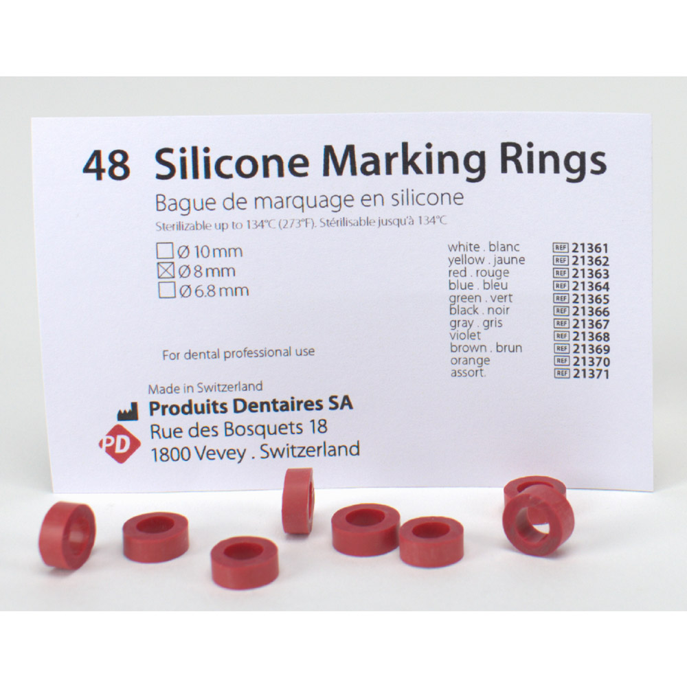 Silikonringe 8,0 mm røde, 48 stk.