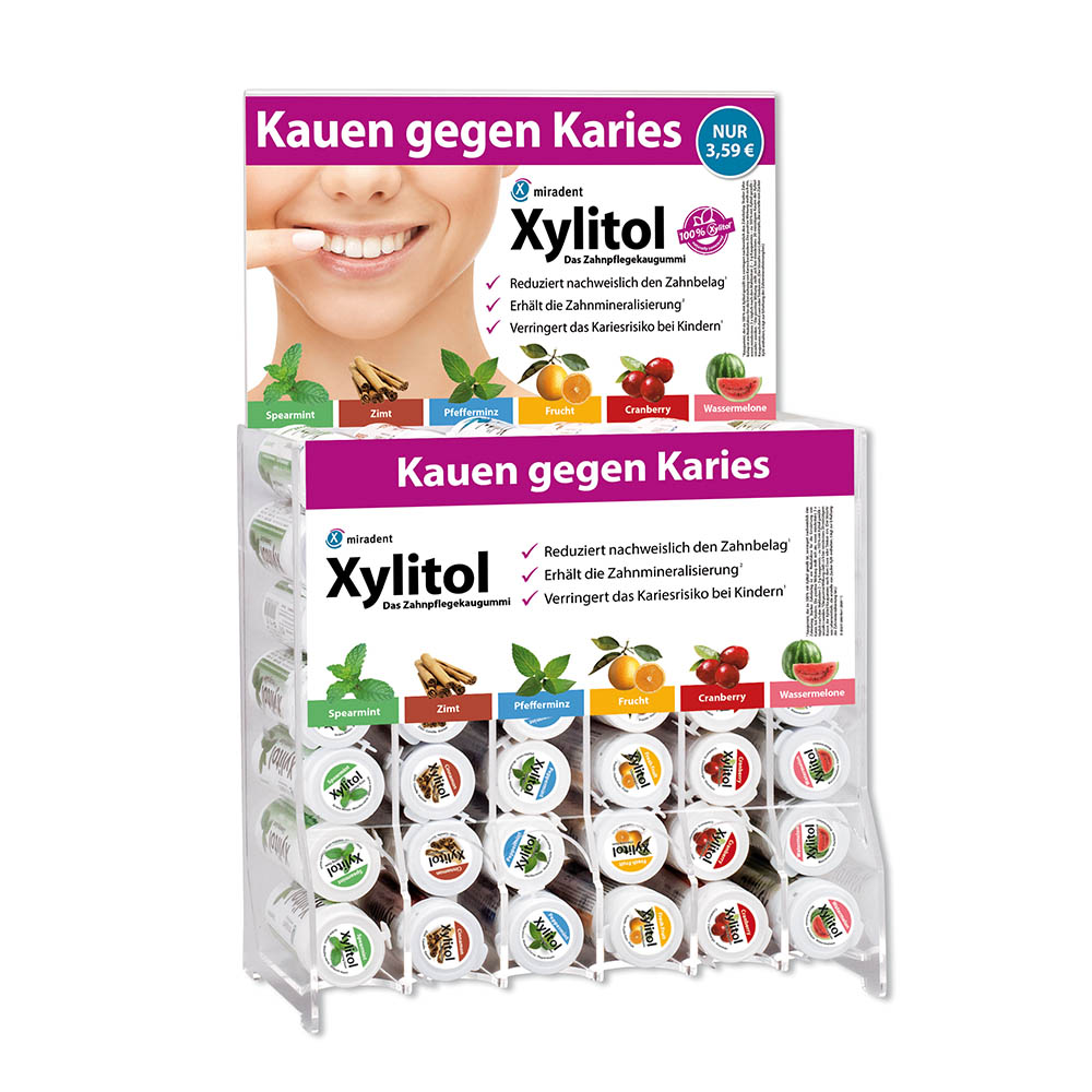 Xylitol Tyggegummi, display assorteret 6 x 30 stykker dåse