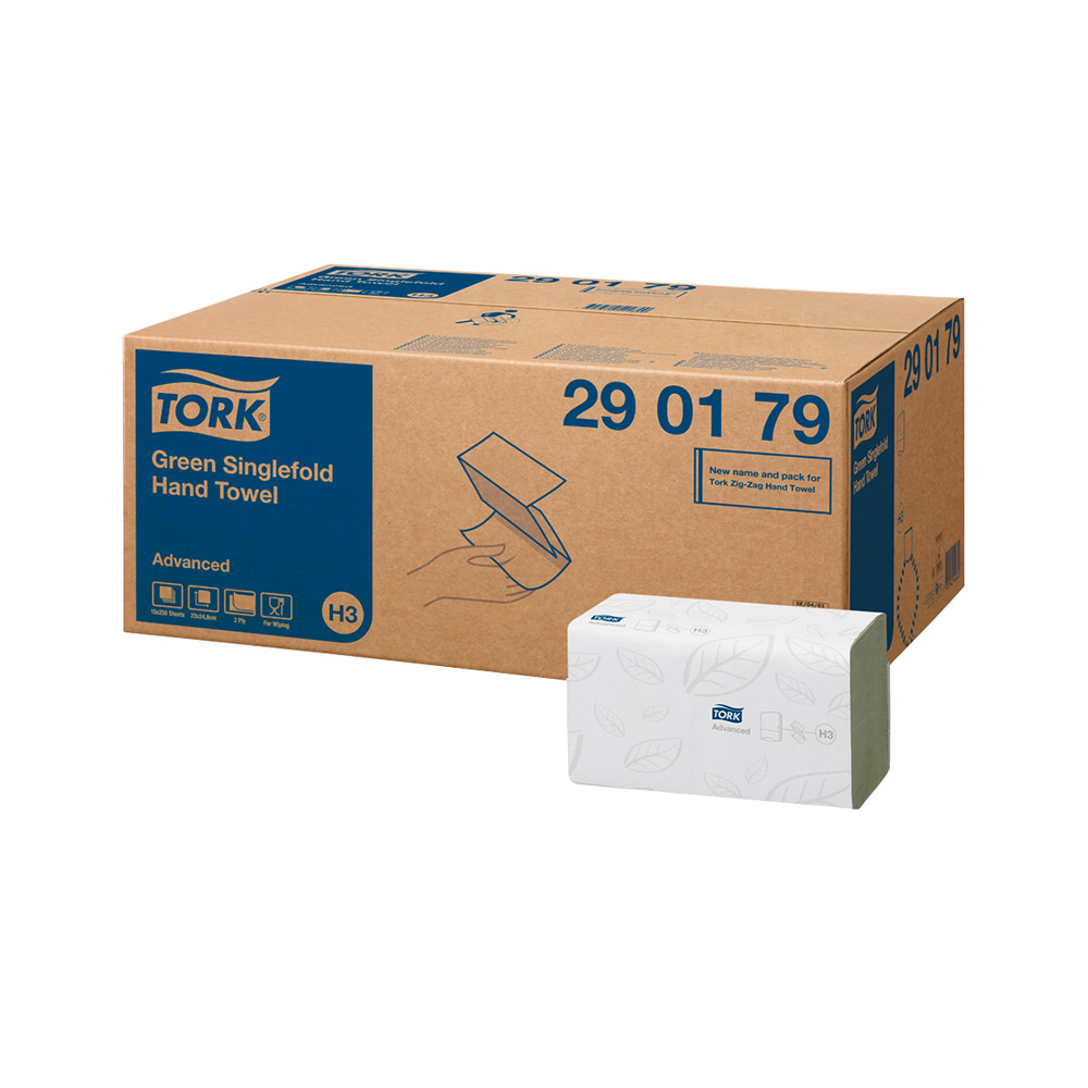 Tork Advanced H3 grøn ZZ 2-lags 25 x 23, karton