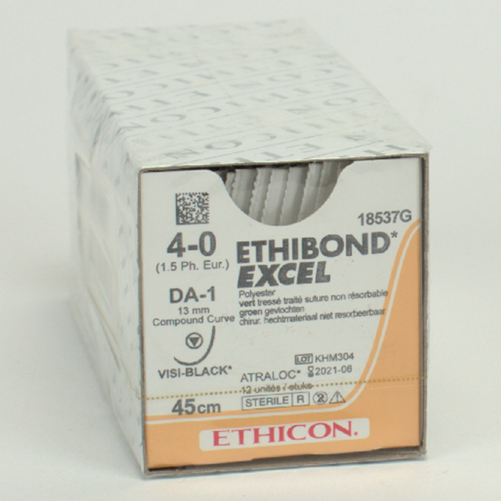 Ethibond grøn 4-0/1,5 DA1 sort, 12 stk.