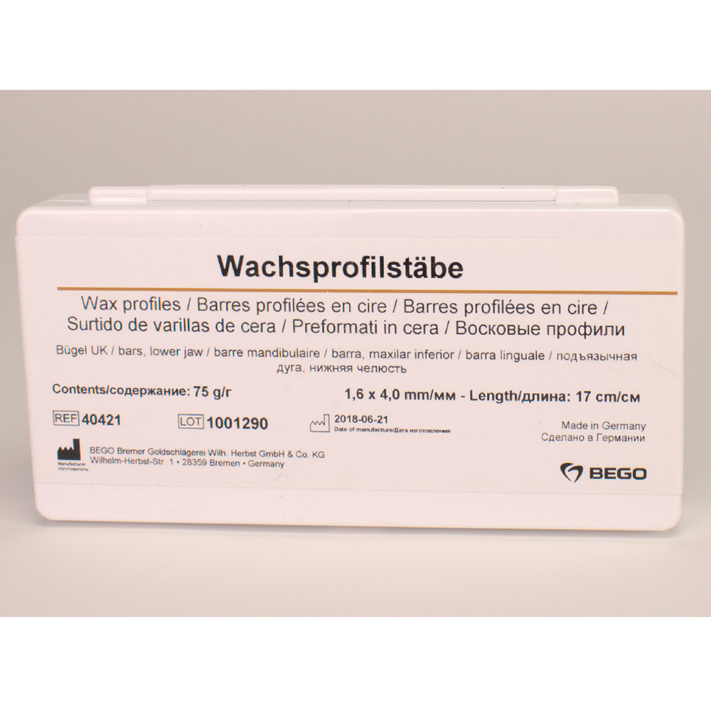 Voksprofilstænger 1,6 x 4,0 mm, 75 g