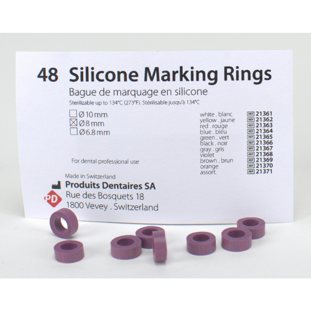 Silikoneringe 8,0 mm violet, 48 stk.