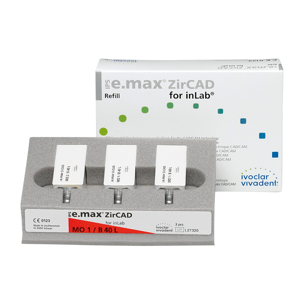 IPS e.max ZirCAD Inlab MO2 B40L, 3 stk.