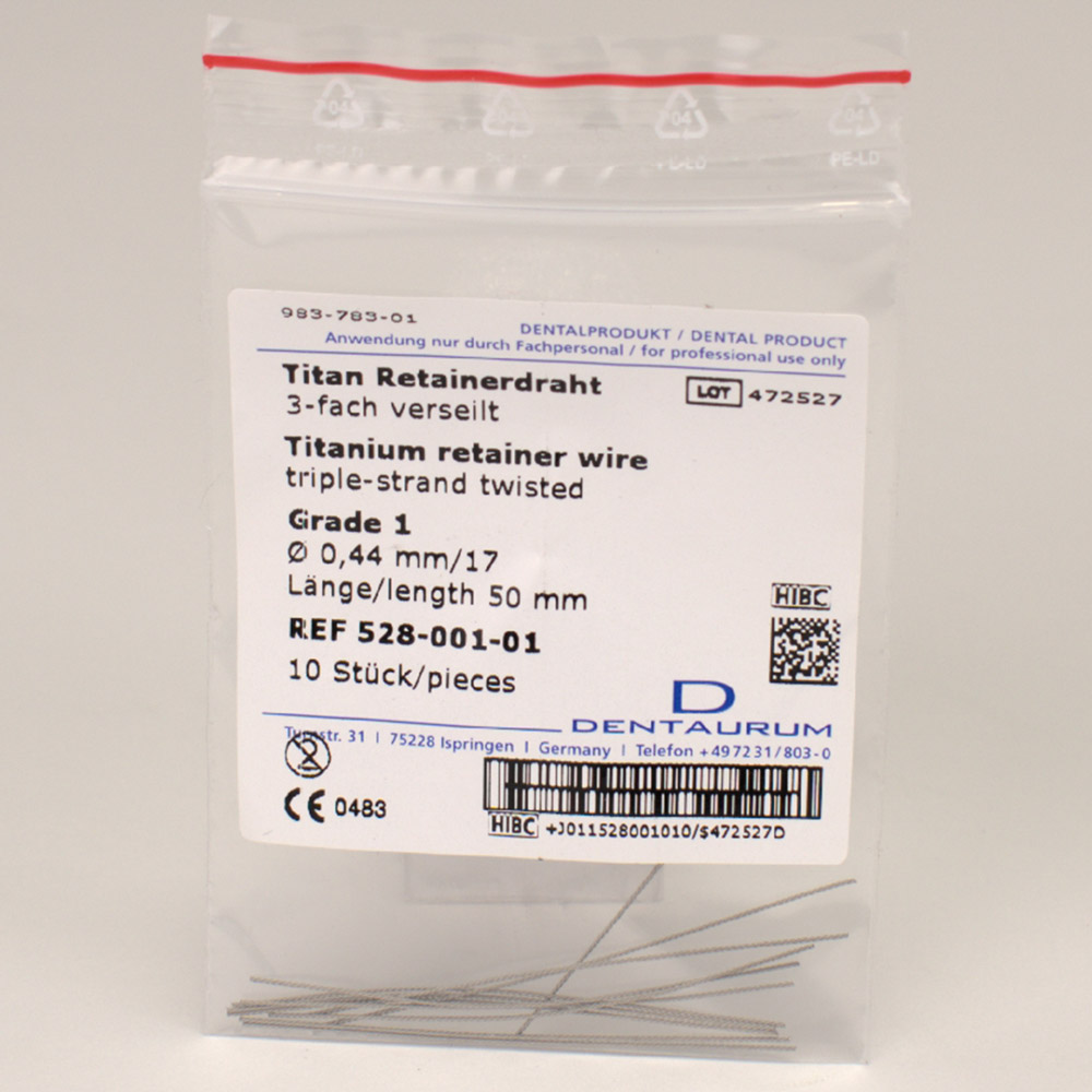 Titan fastholdelsestråd 0,44 mm Grade 1, 10 stk.