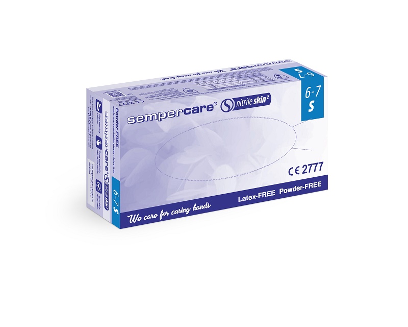 Sempercare Nitril Skin 2 S pf lavendel-blå handske, pakke med 200 stk.