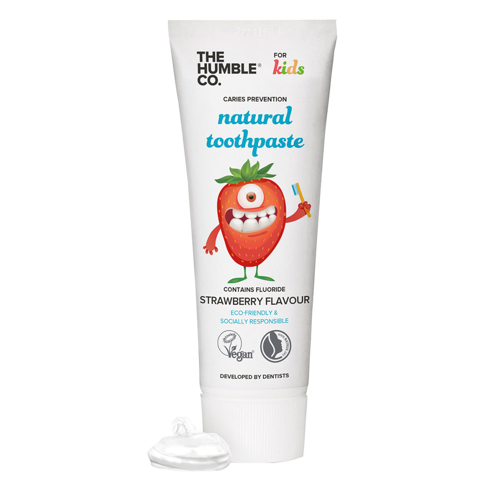 Humble Kids Tandpasta med fluorid Jordbær, 75 ml