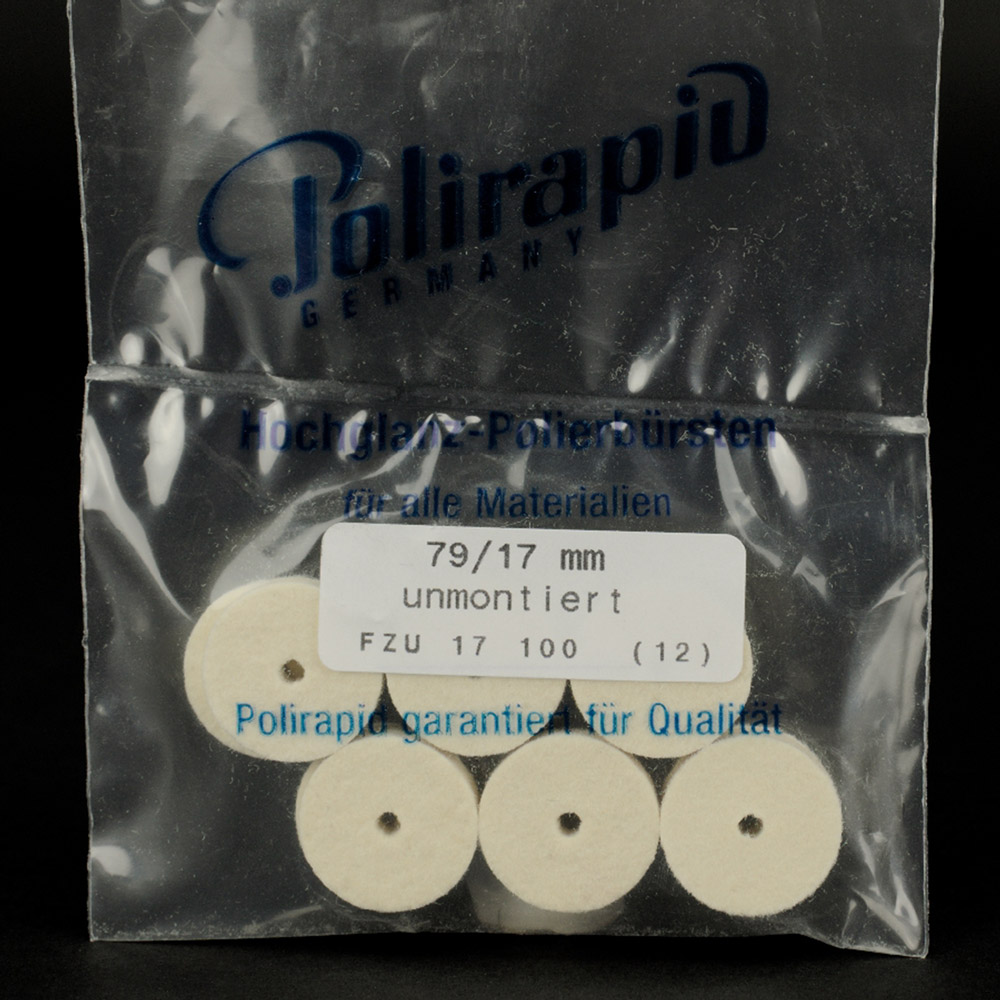 Filt hjul umonteret ø17 mm x 35 mm, 12 stk.