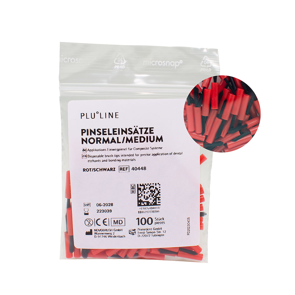 PLULINE PENSELSPIDSER sort/rød, 100 stk.