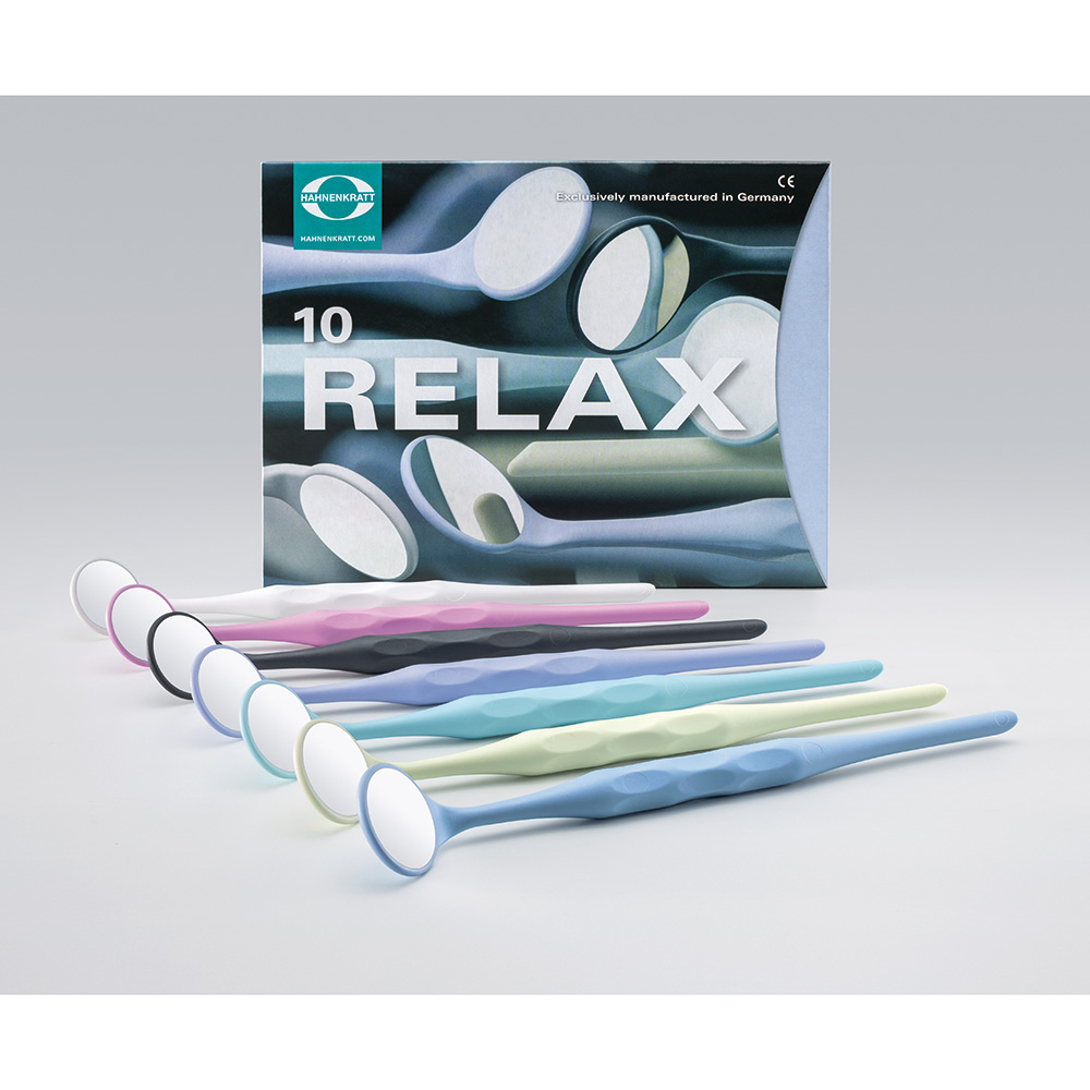 Mundspejl Relax FS Rhodium 5 plan, 10 stk. assorteret
