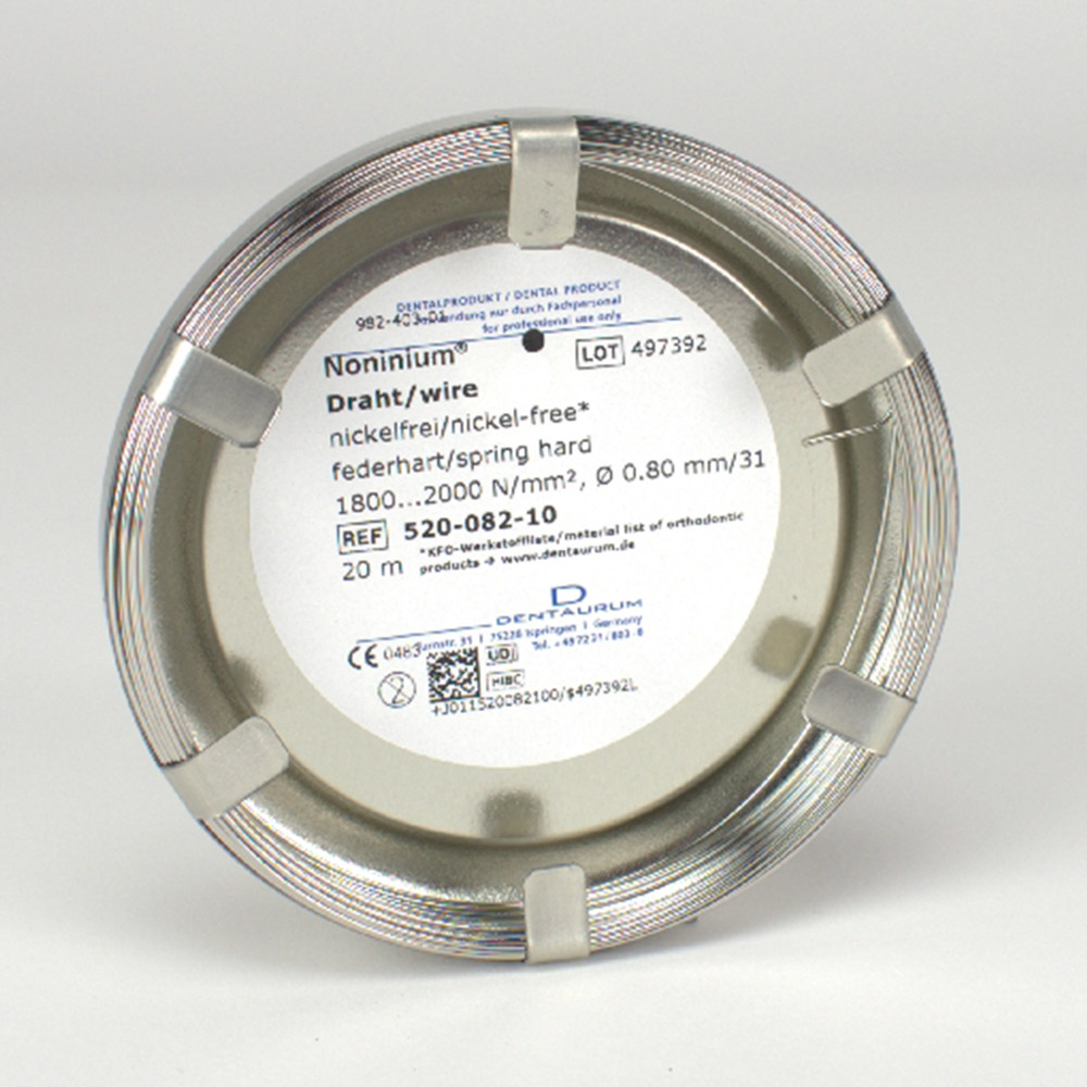 Noninium tråd fjederhård rund 0,80 mm, 20 m