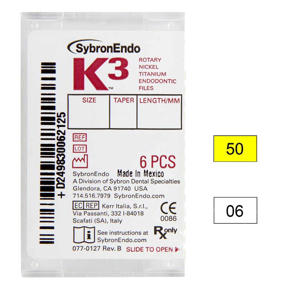 K3 NiTi-filer .06 Gr.50 25 mm, 6 stk.