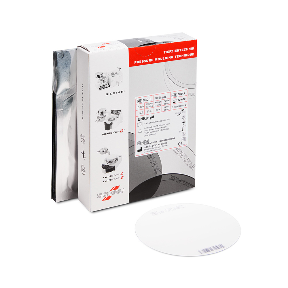 UNIQ+ pd termoformningsfolie rund 0,75 x 125 mm, 10 stk.