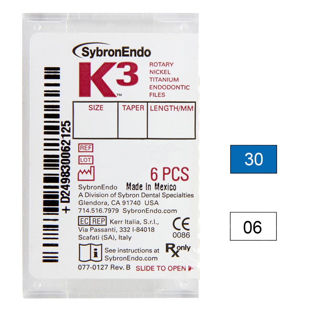K3 NiTi-filer .06 Gr.30 30 mm, 6 stk.