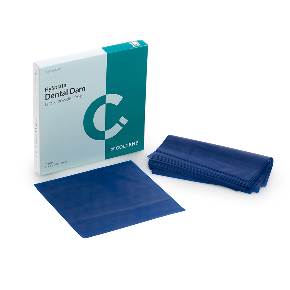 HySolate Latex Dental Dam medium 152 x 152 mm blå, 36 stk.
