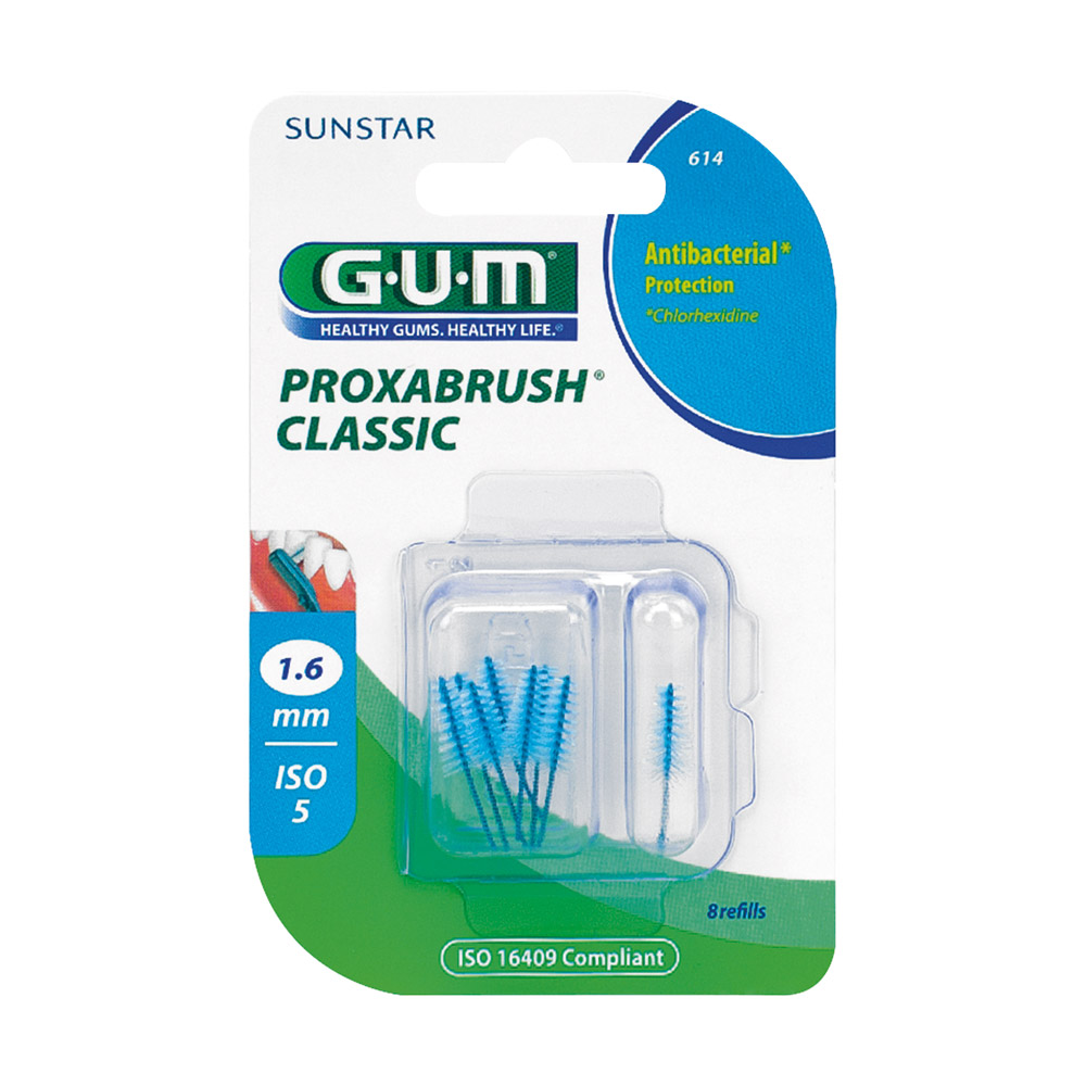 GUM Proxabrush Classic 1,6 mm gran, 8 stk.