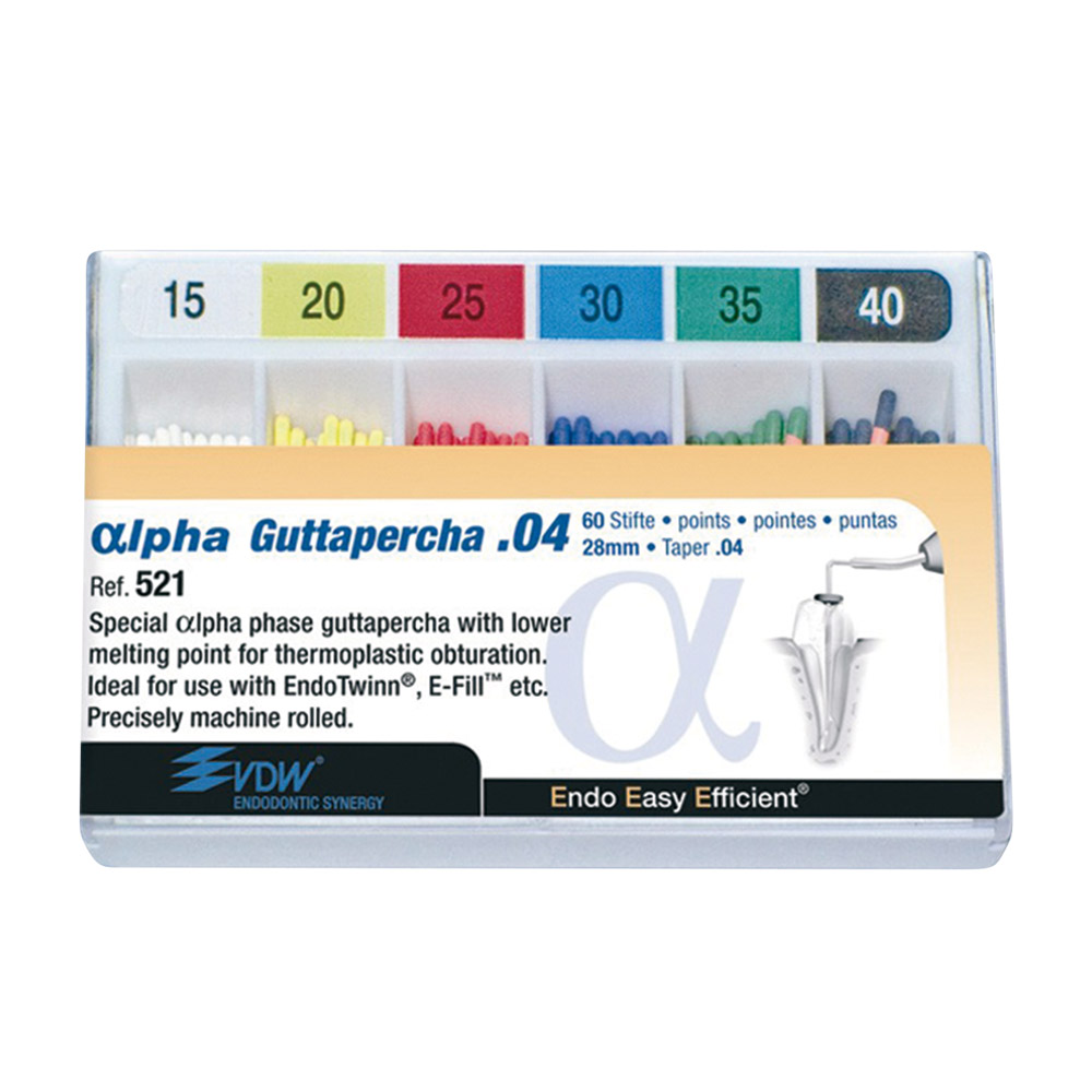 Alpha Guttapercha Taper .04 25, 60 stk.