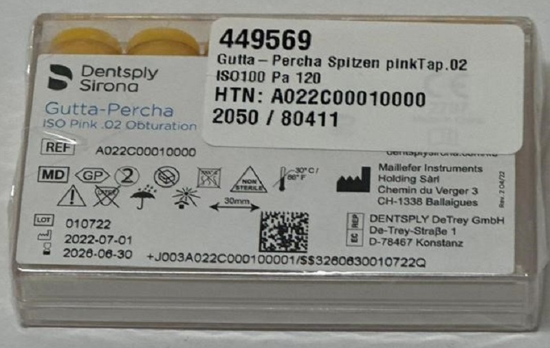 Guttaperchapidser 22C/100 rosa, 120 stk.