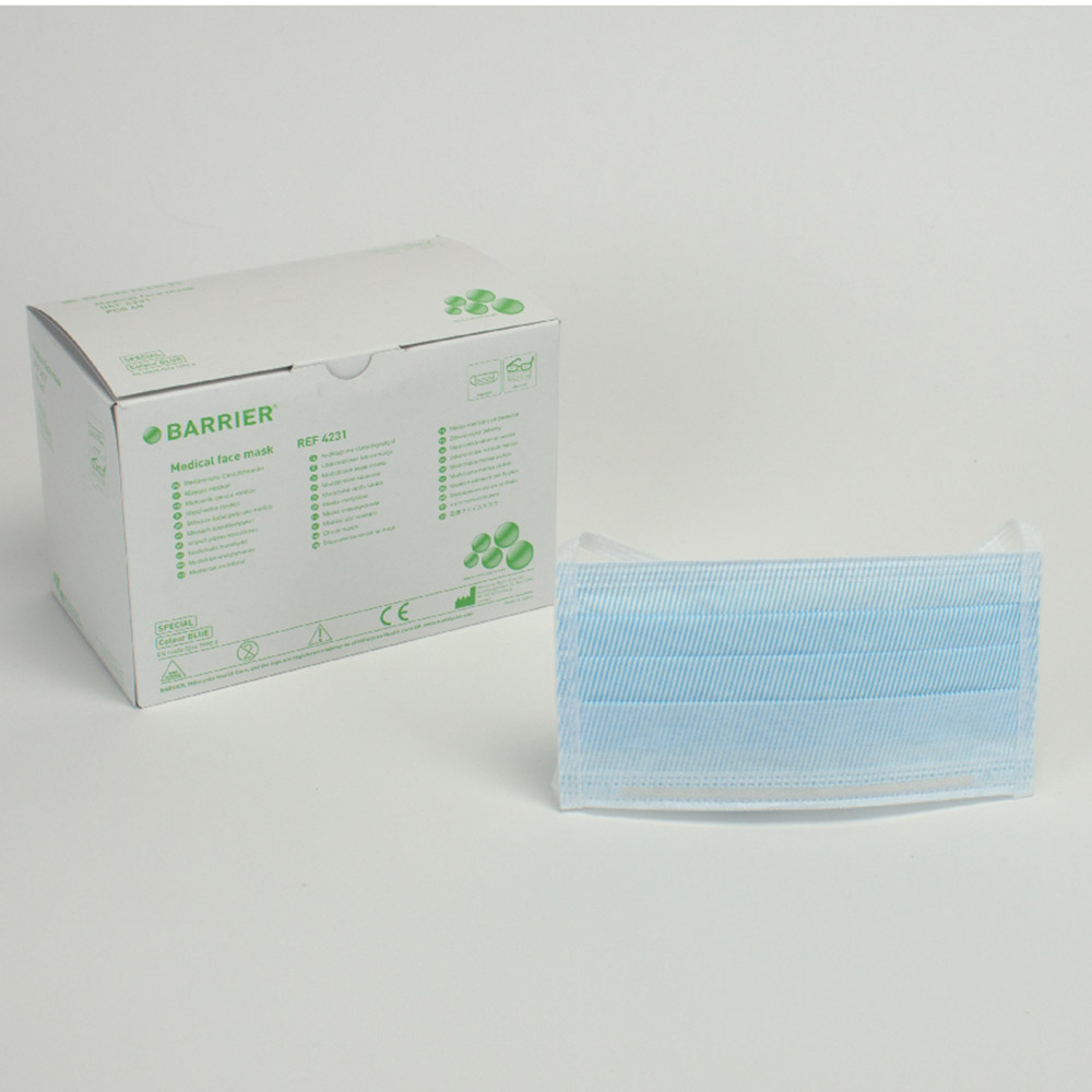 Barrier OP-maske Standard Hypoallergen blå, 60 stk.