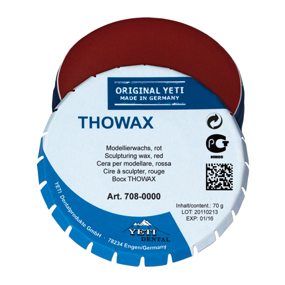 Thowax modelleringsvoks rød, 70 g