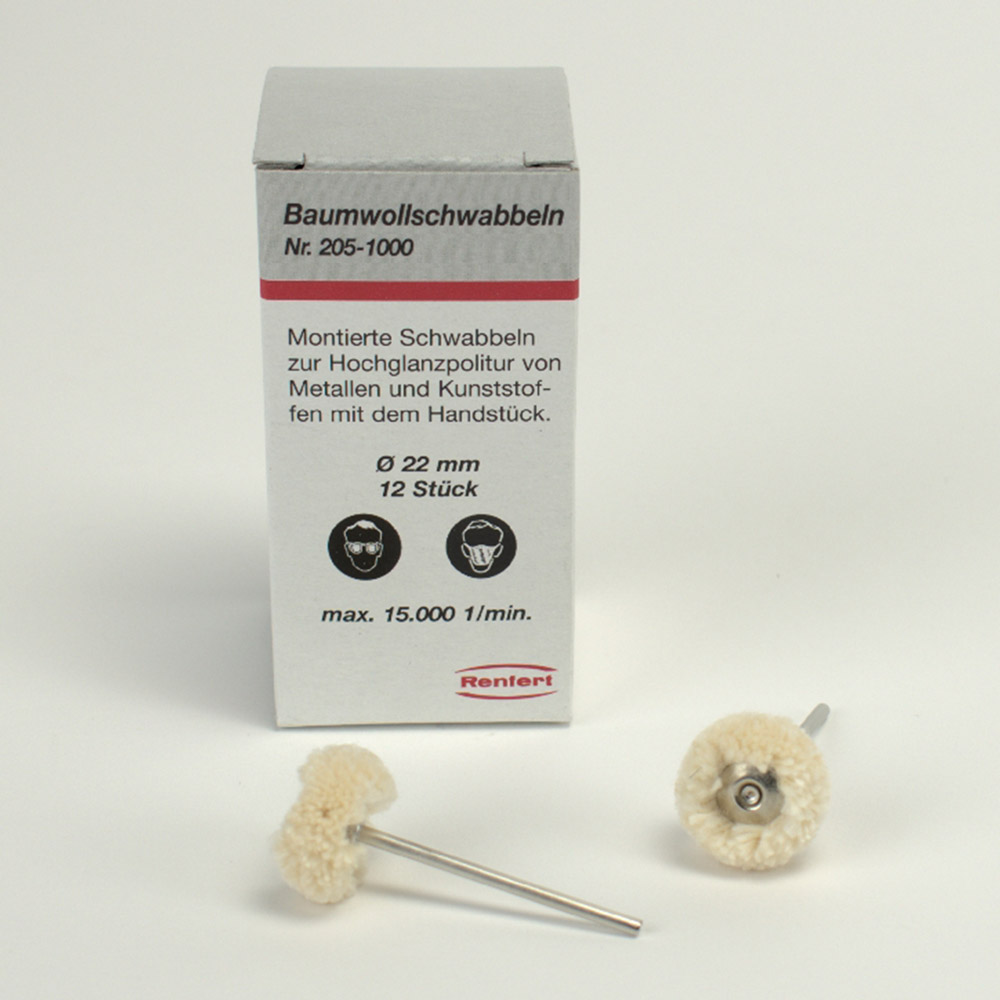 Bomuldsklud 22 mm monteret, 12 stk.