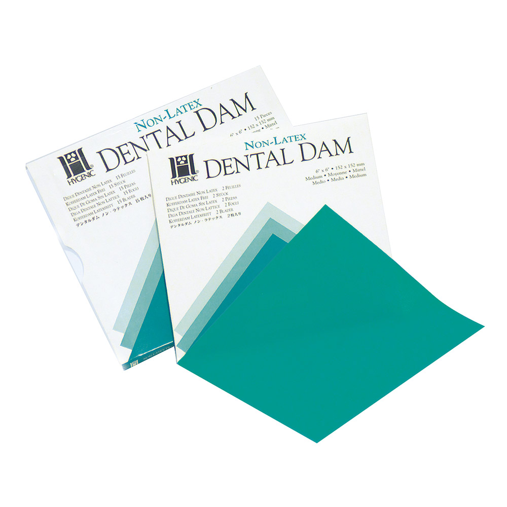 Hygenisk kofferdam latexfri medium 152 x 152 mm grøn, 15 ark