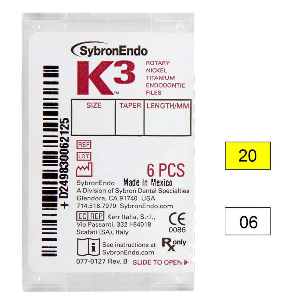 K3 NiTi-filer .06 Gr.20 30 mm, 6 stk.