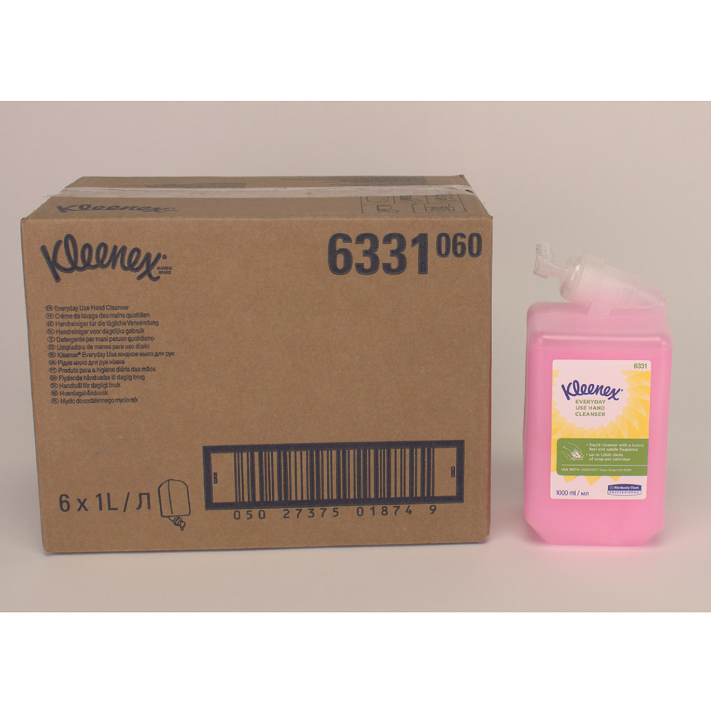 Kleenex vaskelotion pink parfumeret, 6 x 1 L