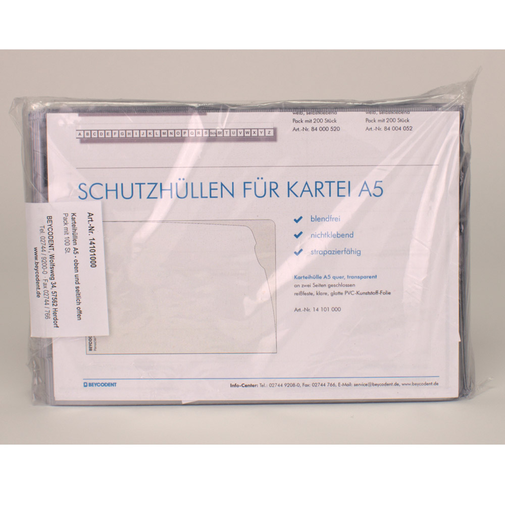 Korthylster DIN A5 liggende transparent, 100 stk.