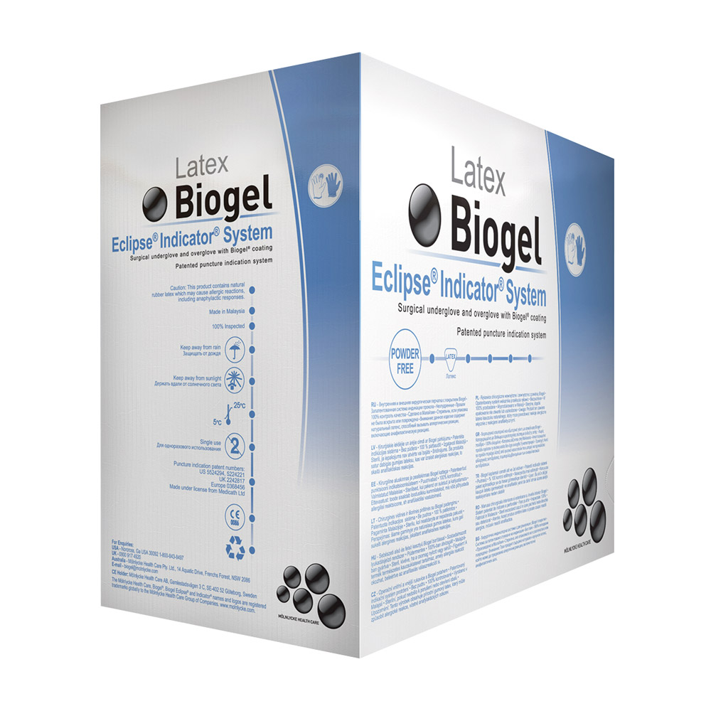 Biogel Eclipse indikatorhandske steril str. 7,5, 25 x 2 par
