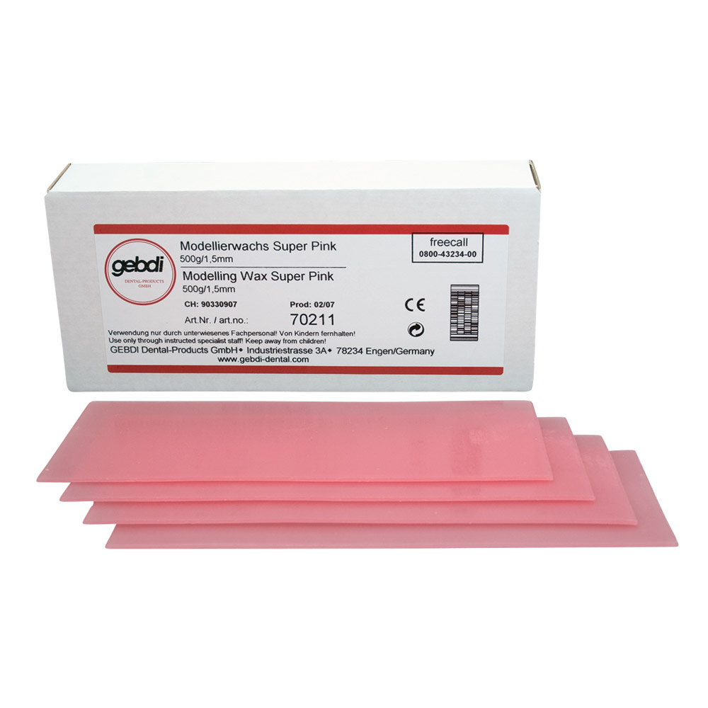 Modelervoksplader Superpink 1,50 mm, 500 g