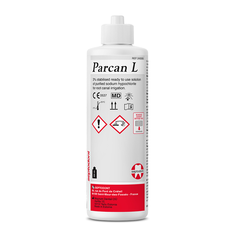 Parcan L 3% opløsning, 400 ml flaske med Luer-Lock