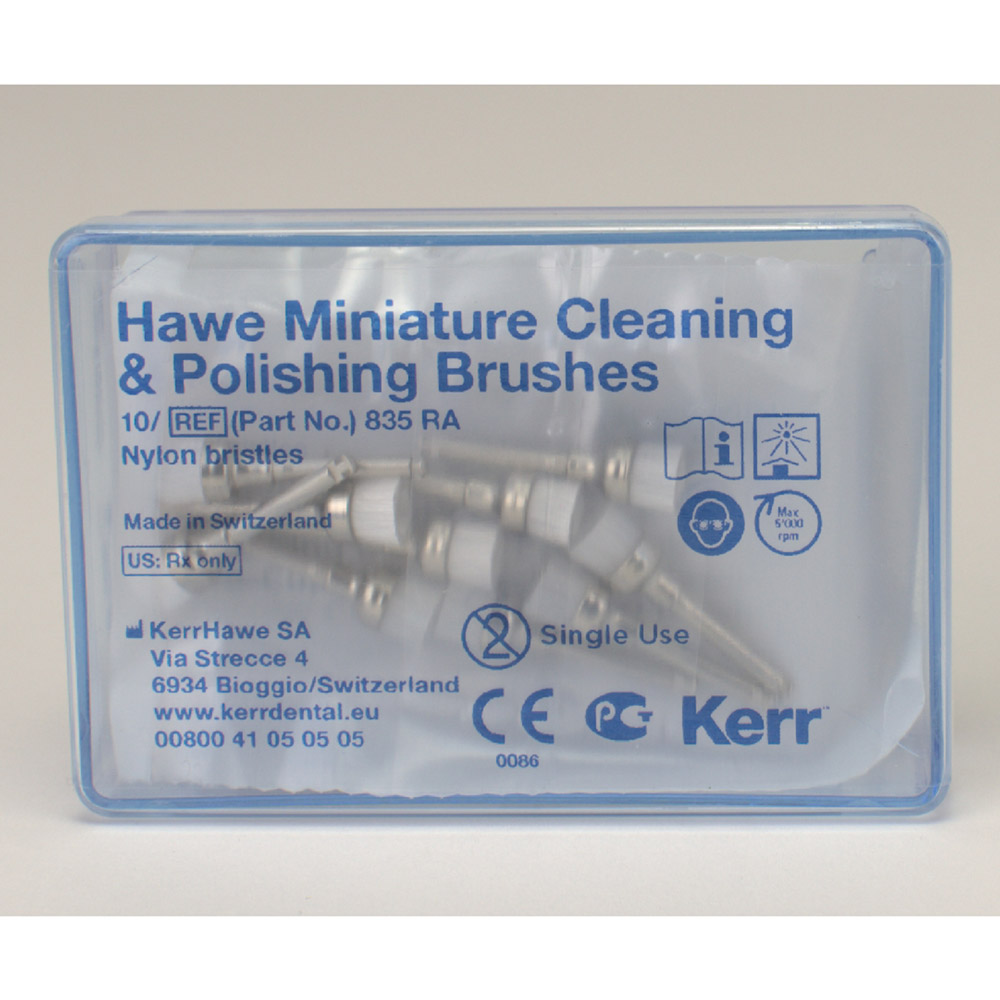 Miniatur-ZR-børster Hawe nylon, 10 stk.