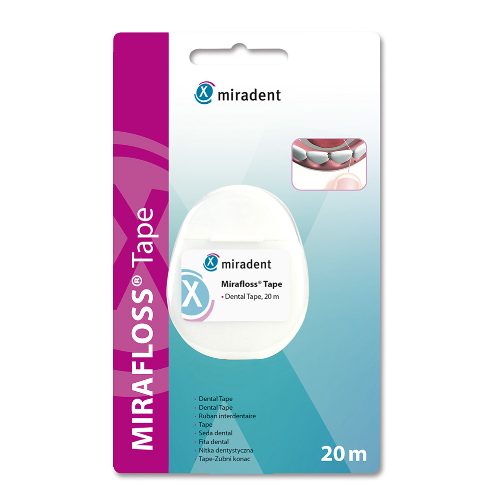Mirafloss tape hvid, 20 m dispenser
