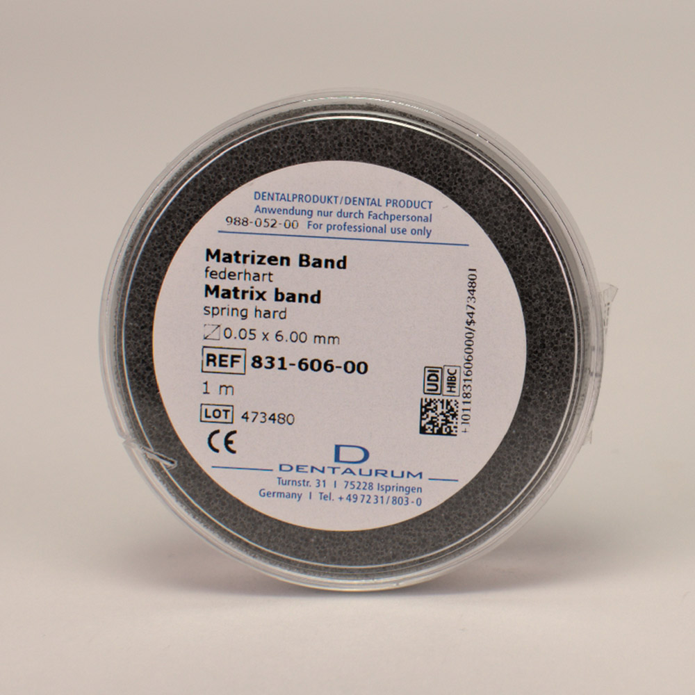 Matrixbånd 0,05 x 6 mm, 1 m rulle