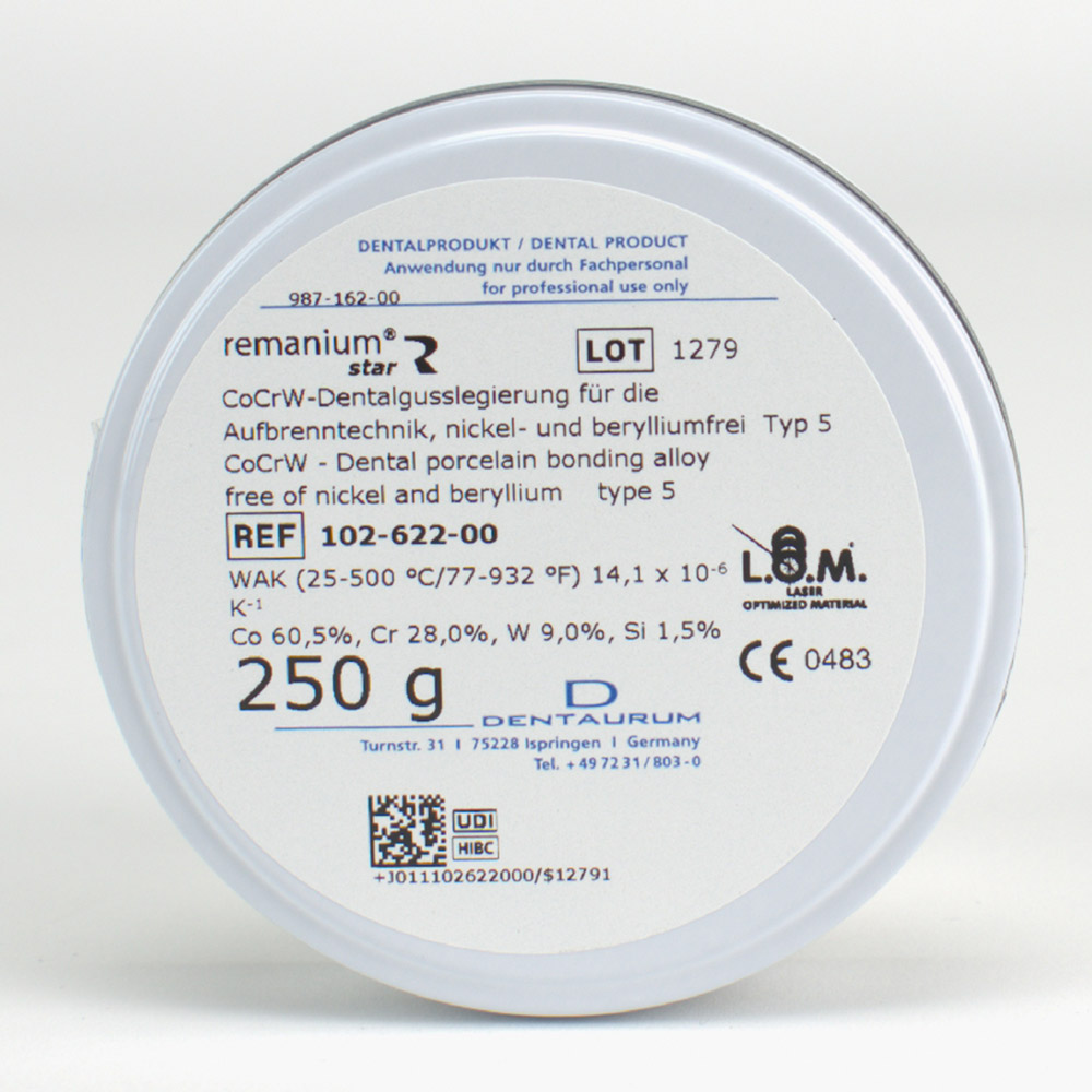 Remanium Star CoCr-påbrændingslegering, 250 g