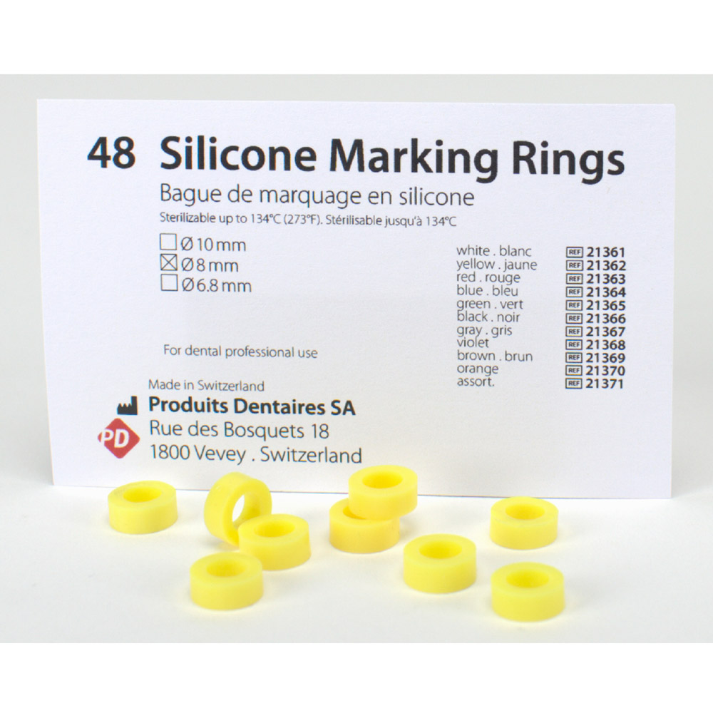 Silikonringe 8,0 mm gul, 48 stk.
